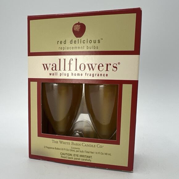 2 Bath & Body Works Wallflower Refills RED DELICIOUS Apple Fragrance White Barn - Picture 1 of 2